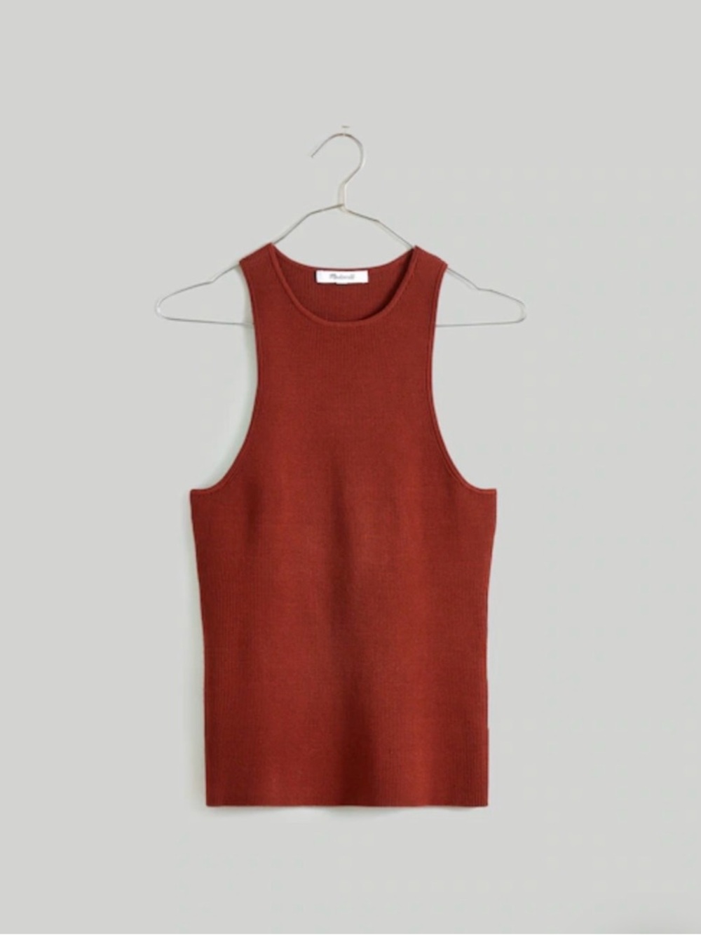 Madewell signature cutaway sweater tank top in stained mahogany XS